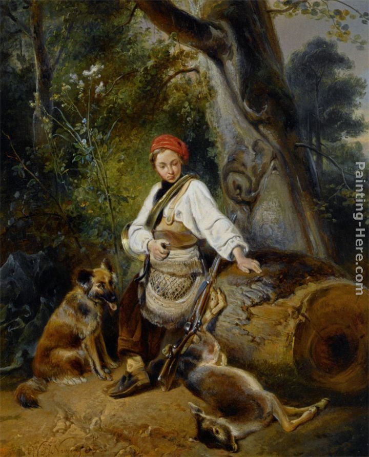 Wijnandus Johannes Josephus Nuyen A Hunter at Rest in the Woods